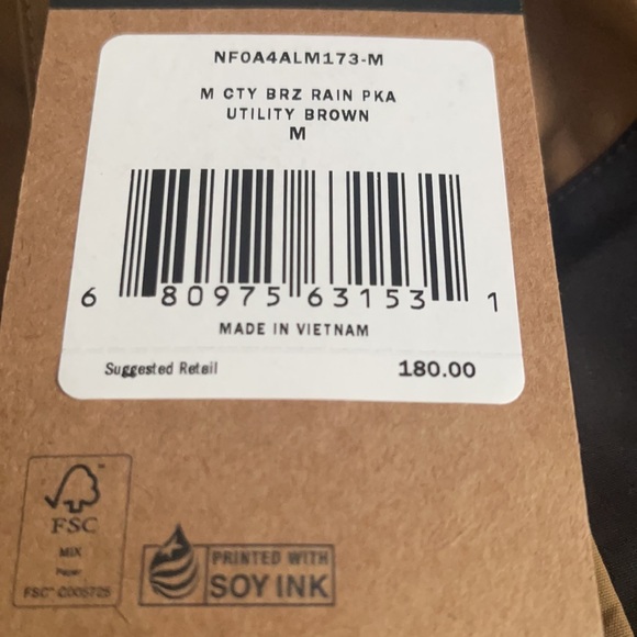 THE NORTH FACE UTILITY BROWN RAIN PARKA - Picture 5 of 7